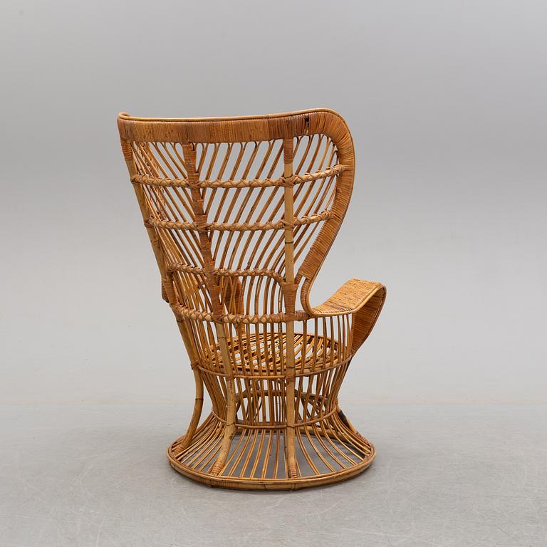 a rattan chair by Gio Ponti & Lio Carminati, Italy, second half of the 20th century.
