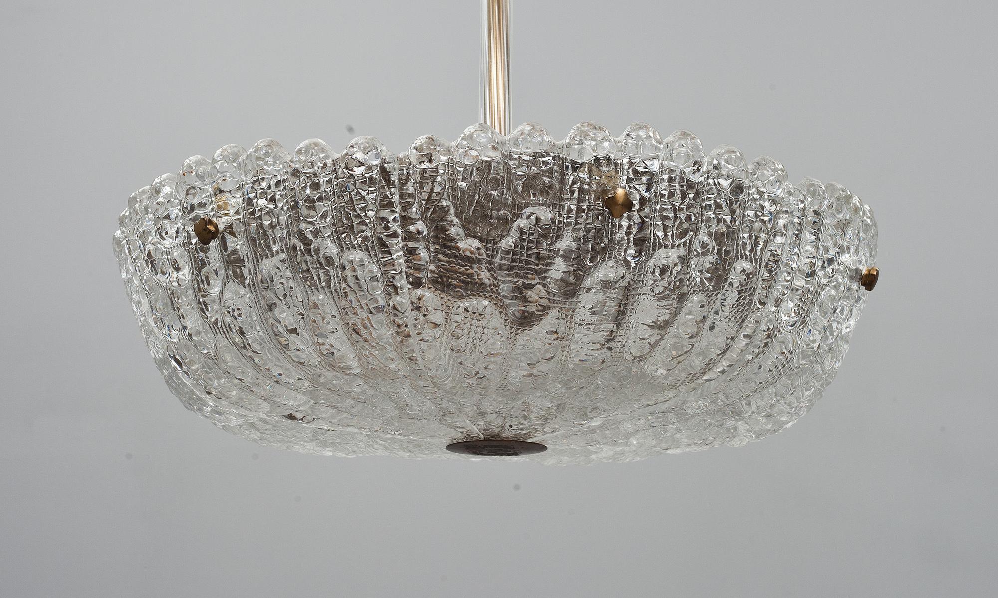 TAKLAMPA, glas. Orrefors, Carl Fagerlund.
