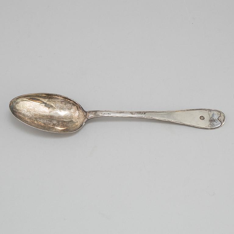 A Swedish 18th century silver serving-spoon, mark of Arvid Floberg, Stockholm 1792.