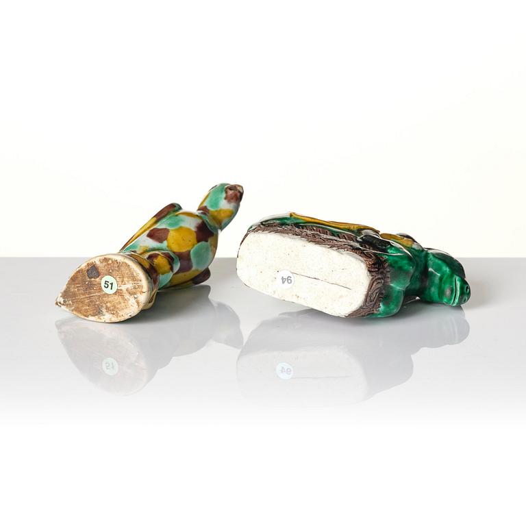 A group of sancai-glazed scholar's objects, Qing dynasty, Kangxi (1662-1722).