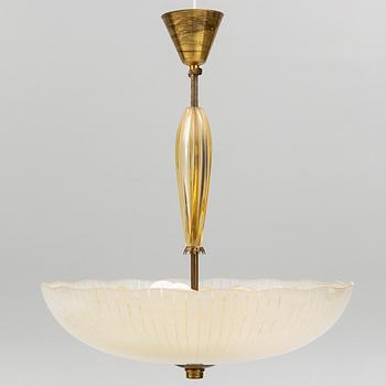 A Swedish Modern ceiling lamp, Orrefors, mid-20th Century.