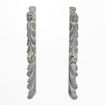 A pair of Baroque decorative elements, 18th Century.