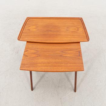 A Danish 1950/60s walnut nesting table.