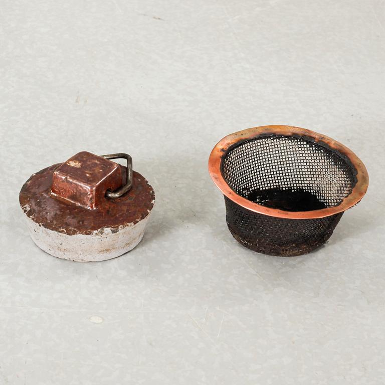 TVÄTTHO/HANDFAT, saltglaserat stengods, "V50", Höganäs, 1900-talets första hälft.