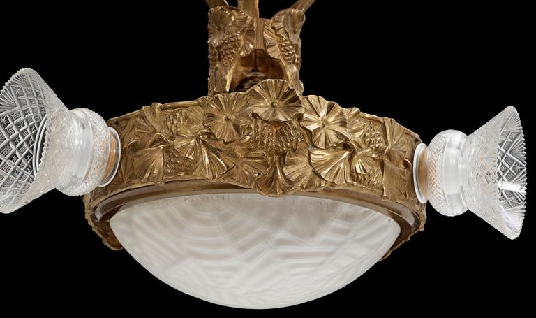 TAKLAMPA, möjligen Alice Nordin för Böhlmarks Lampfabrik, tidigt 1900-tal. H 70.