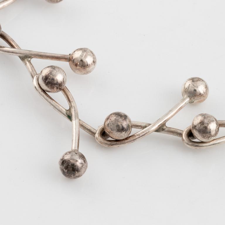 Niels Erik From. Collier samt armband, silver.