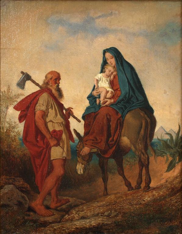 OKÄND KONSTNÄR, olja på duk. 1800-tal.