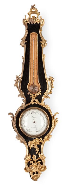 A Cappy et Mossy Louis XV barometer and Reamur thermometer.