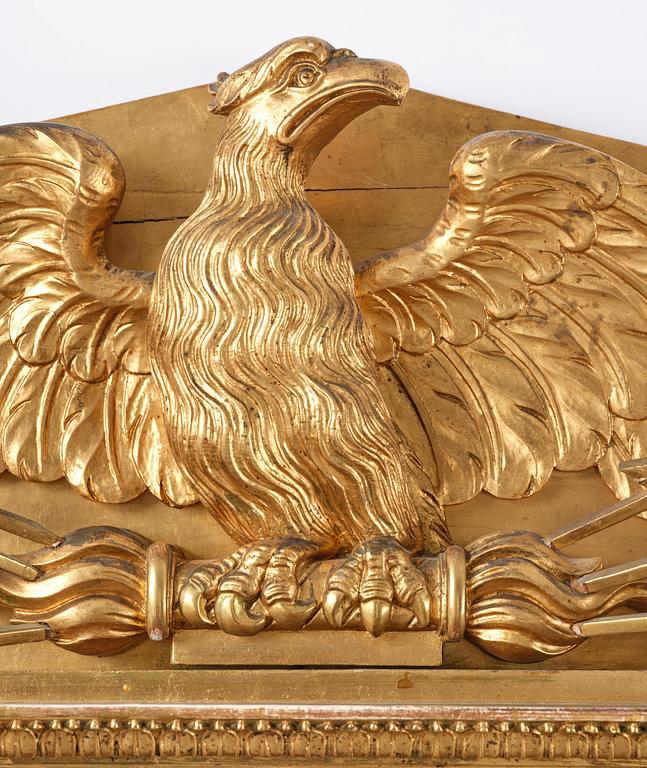 Spegel, av Petter Gustaf Bylander (spegelfabrikör i Göteborg 1811-58), Empire.