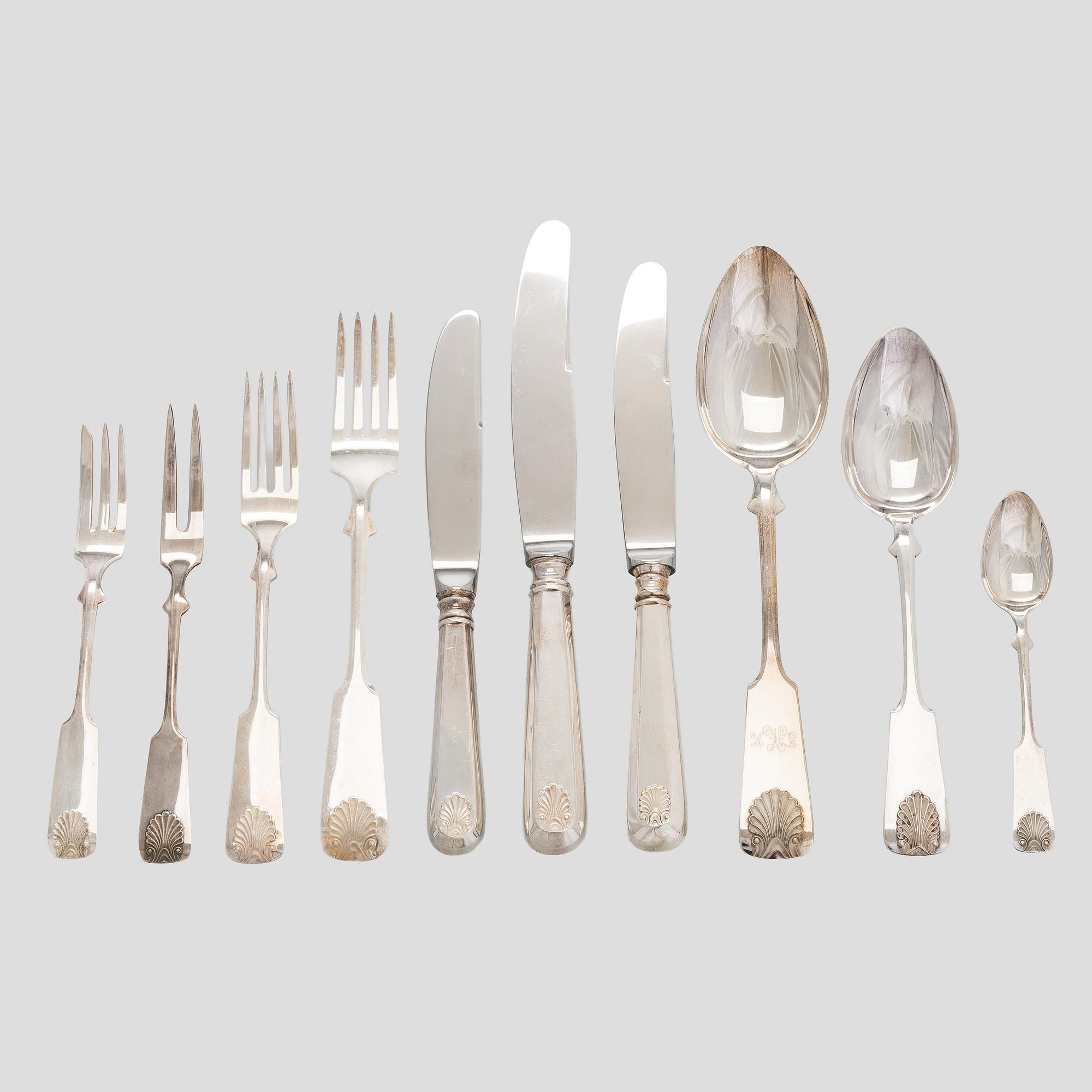 A 93-piece silver cutlery set in fitted wooden box, Kultakeskus, Hämeenlinna, 1985-1989.