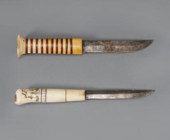 KNIVAR, 2 st, Anders Fankki, Lappland, 1900-talets första hälft.