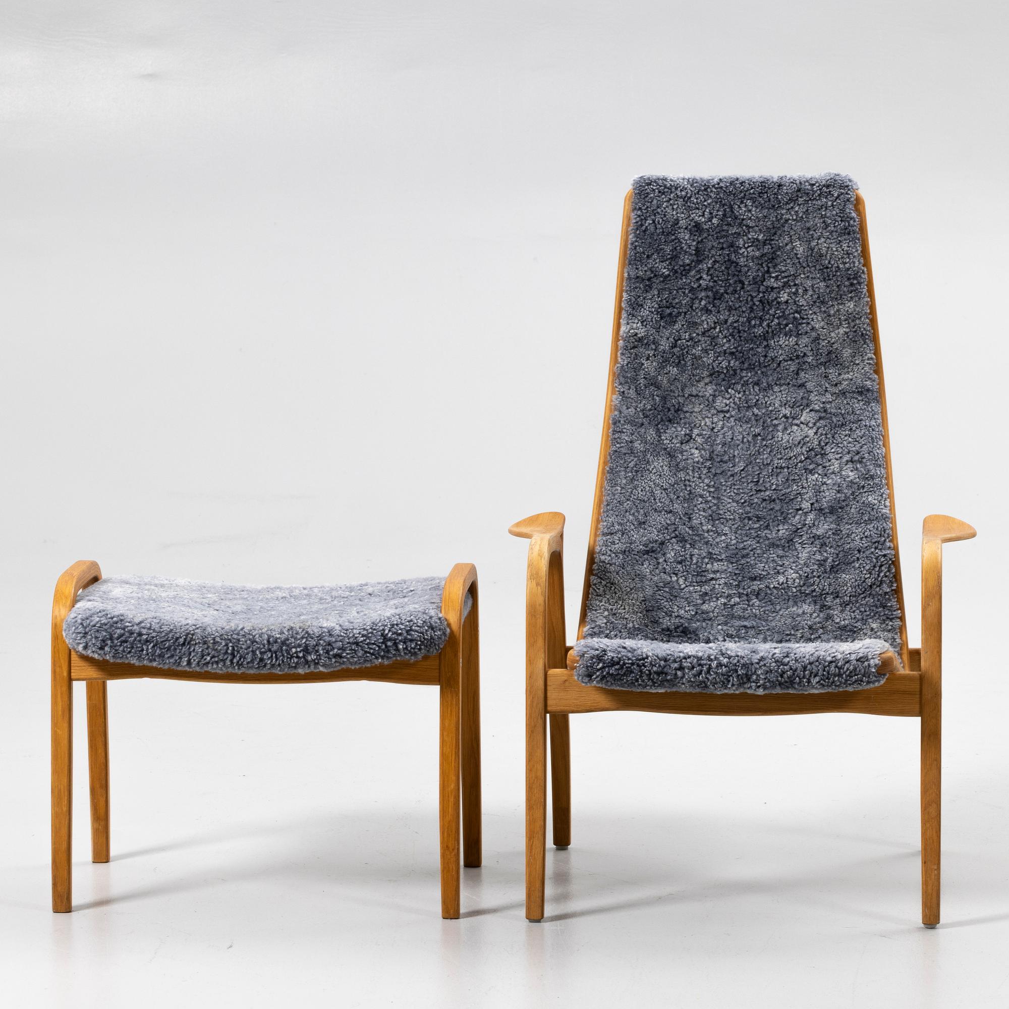 Yngve Ekström, Armchair with footstool, “Lamino”, Swedese.