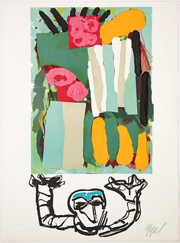 Karel Appel, portfolio with 5 lithographs in colour, "Tantrika 1", 1983, signed 16/75.