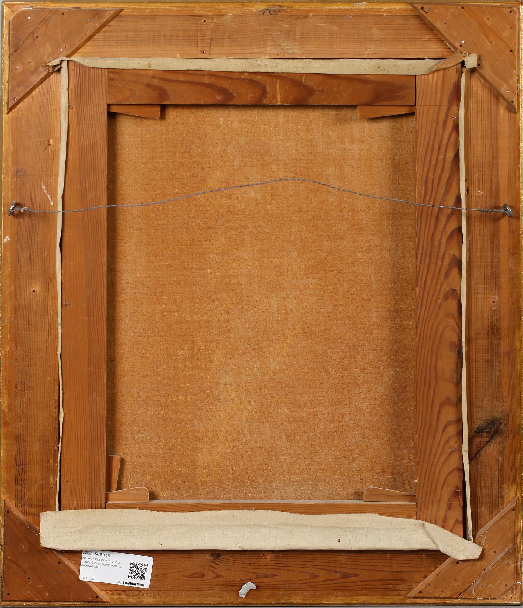 JOHAN KROUTHÉN, 2 st, oljor på duk, signerade, en daterad 1903.