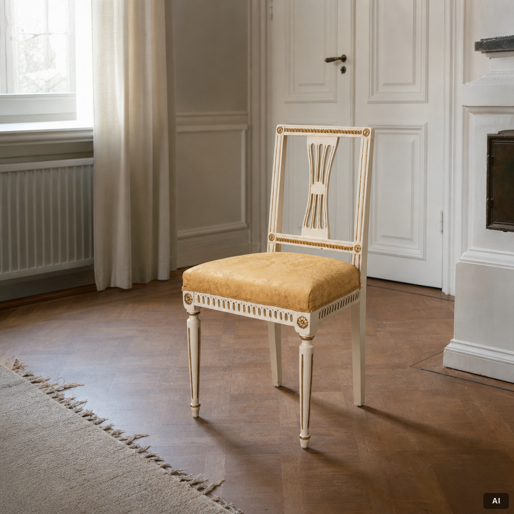 Four Gustavian chairs, Sweden, around 1800.