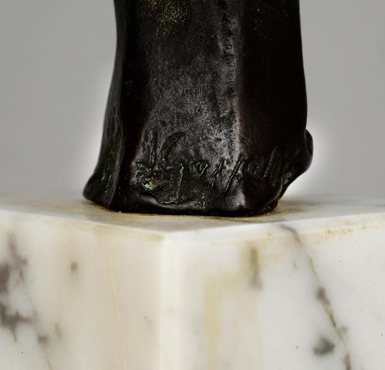 INGRID GEIJER-RÖNNINGBERG, skulptur, brons, sign, gjutarstämpel H. Bergman.