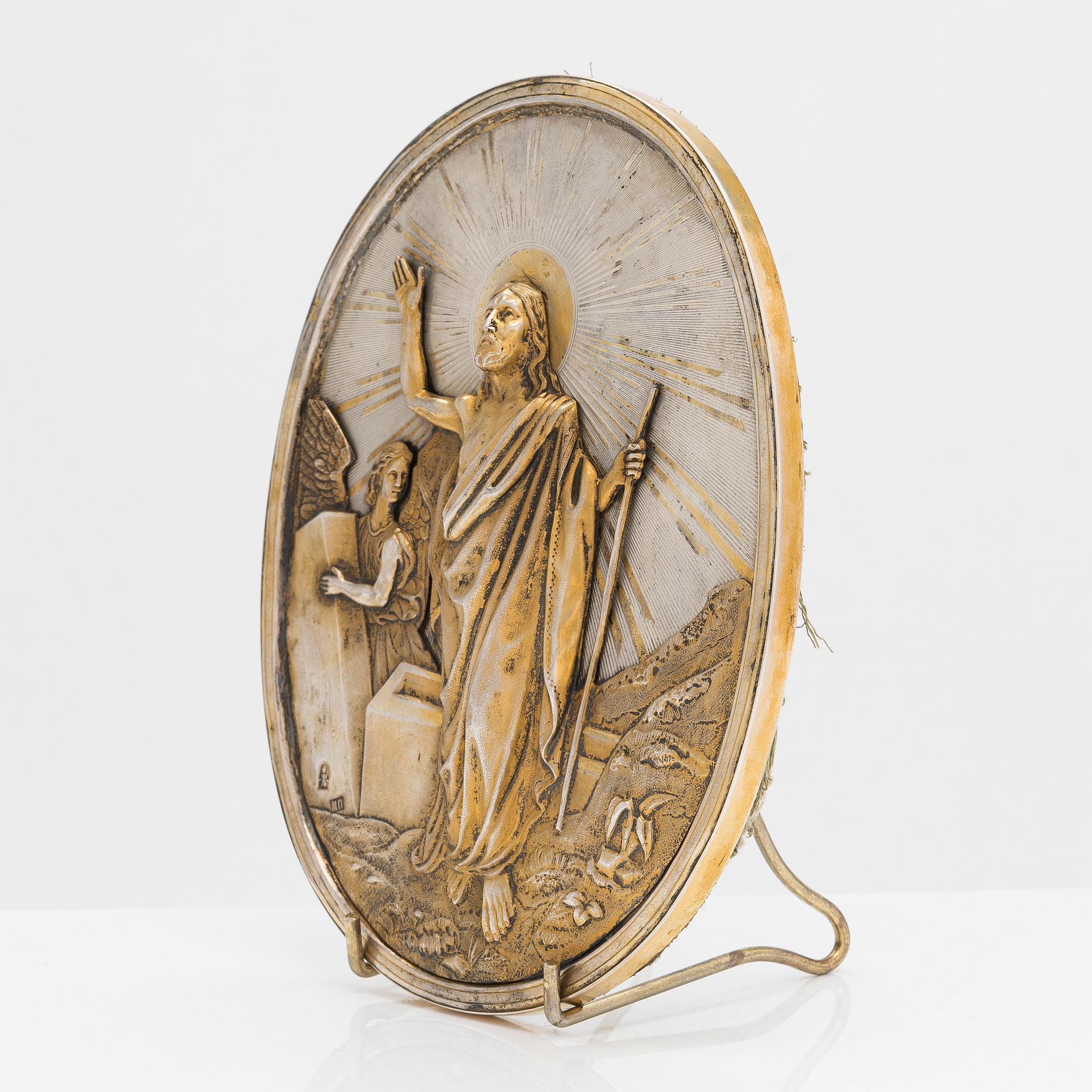 A silver-gilt icon Moskow 1882.