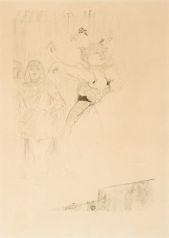 HENRI DE TOULOUSE-LAUTREC, hänen mukaansa, litografia.