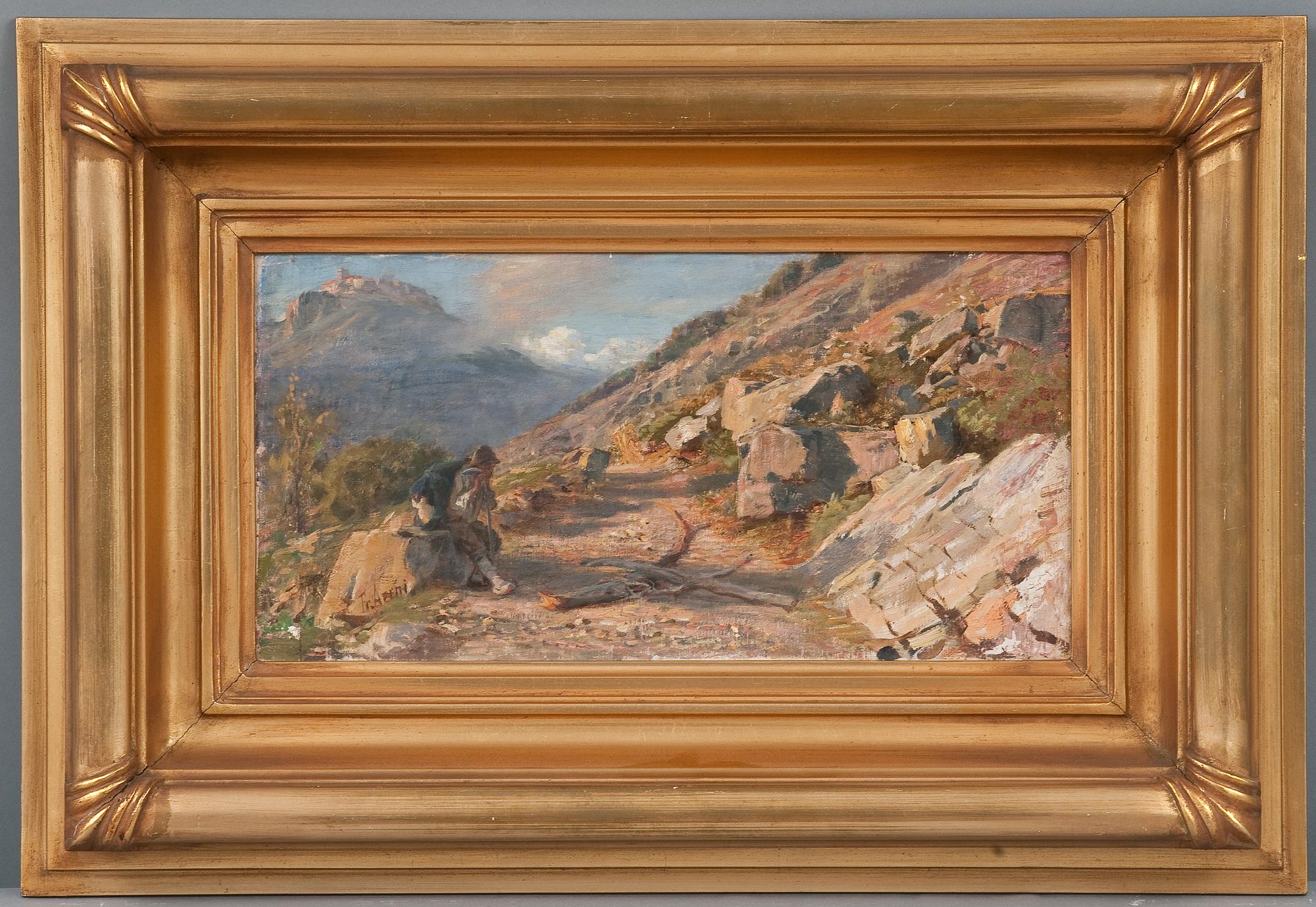 Franz Theodor AERNI, ITALIENSKT LANDSKAP.