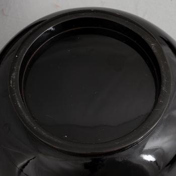 A set of six Japanese lacquer bowls with covers, 20th century.