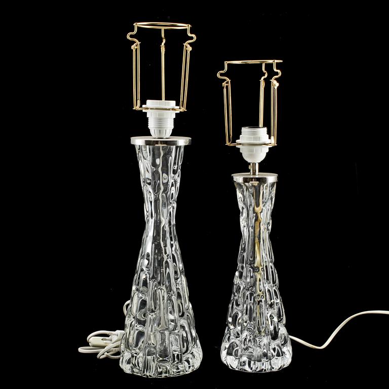 BORDSLAMPOR, 2st modell 1477/271, Carl Fagerlund, Orrefors, 1900-talets andra hälft.