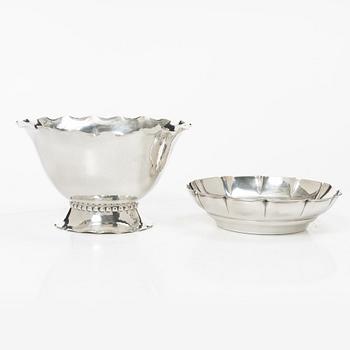 Bowls, 2 pcs, silver, including KG Markström, Uppsala 1927.