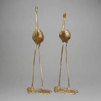 FIGURINER / INREDNINGSSKULPTURER, mässing, ett par, 1900-tal.