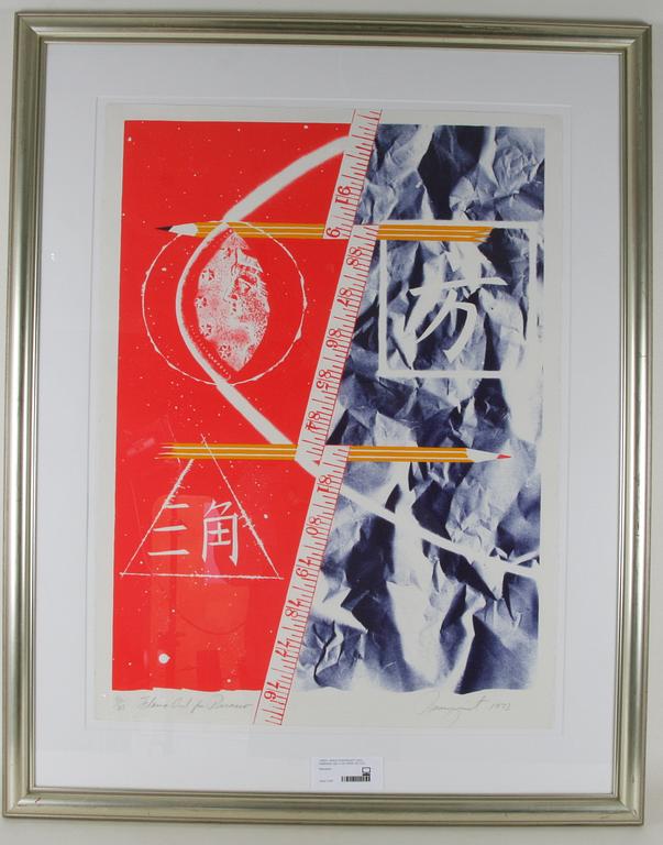 JAMES ROSENQUIST (USA) , färglitografi, sign o numr 86/90, dat 1973.