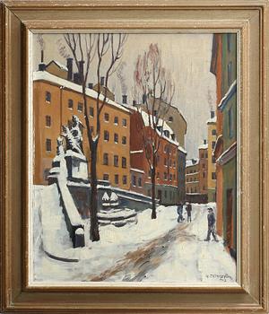 GUNNAR ZETTERSTRÖM, olja på pannå, sign o dat 48.