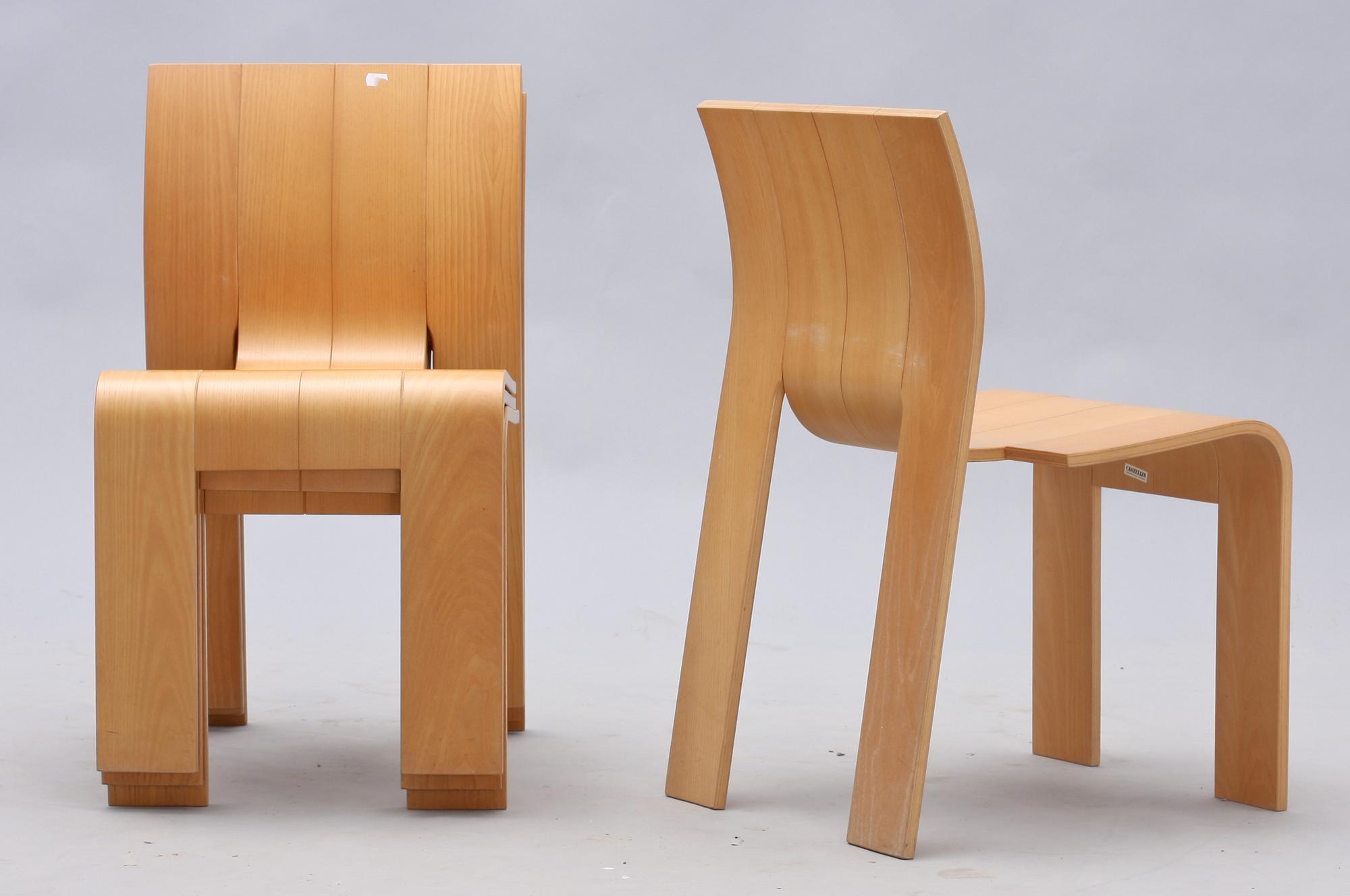 STOLAR, 4 st, "Strip Chair", Gijs Bakker, Castelijn.