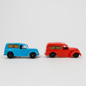 Nine Tri-Ang Minic Toys cars England 1950s.