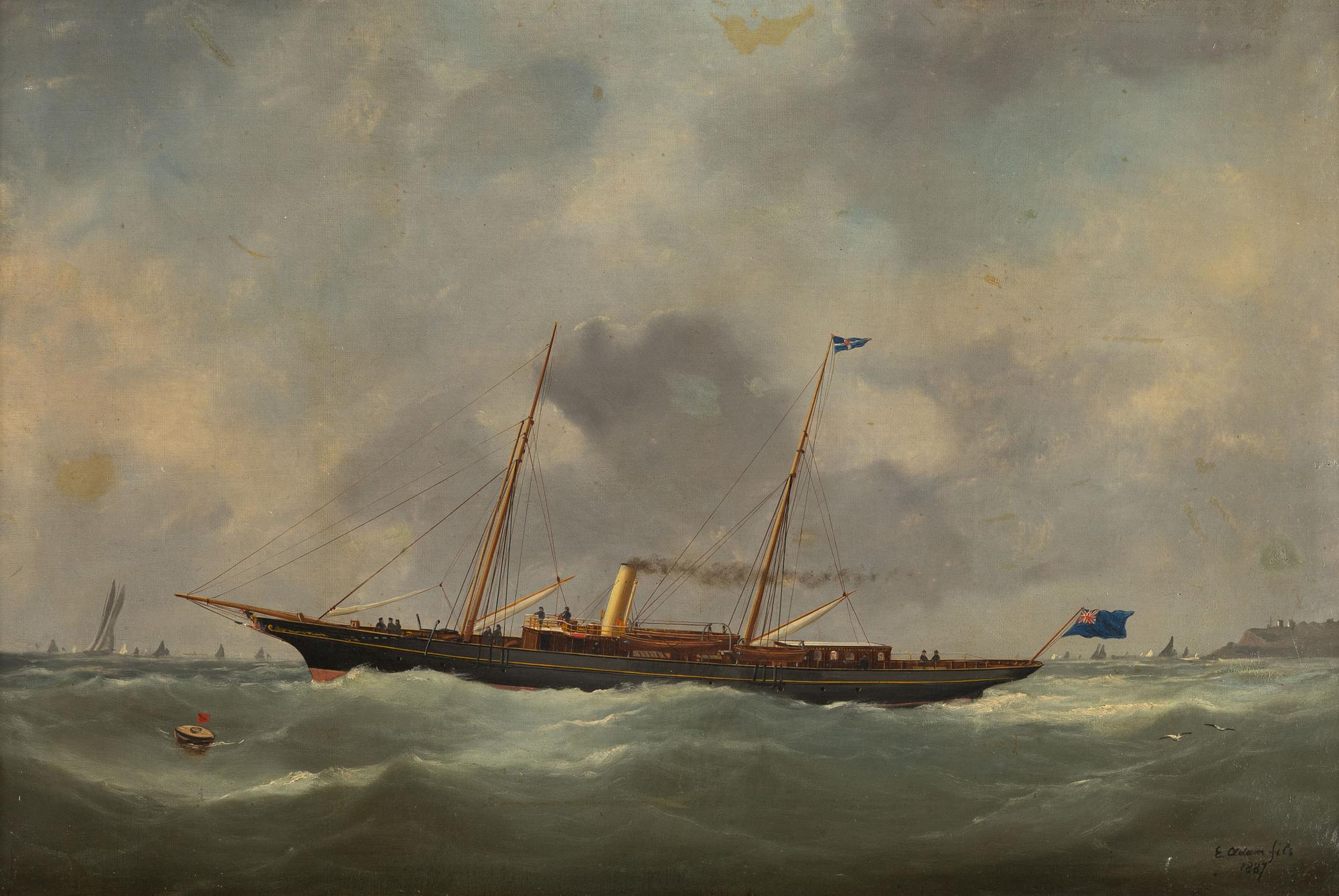 Victor Edouard Adam, olja på duk, signerad och daterad 1887,