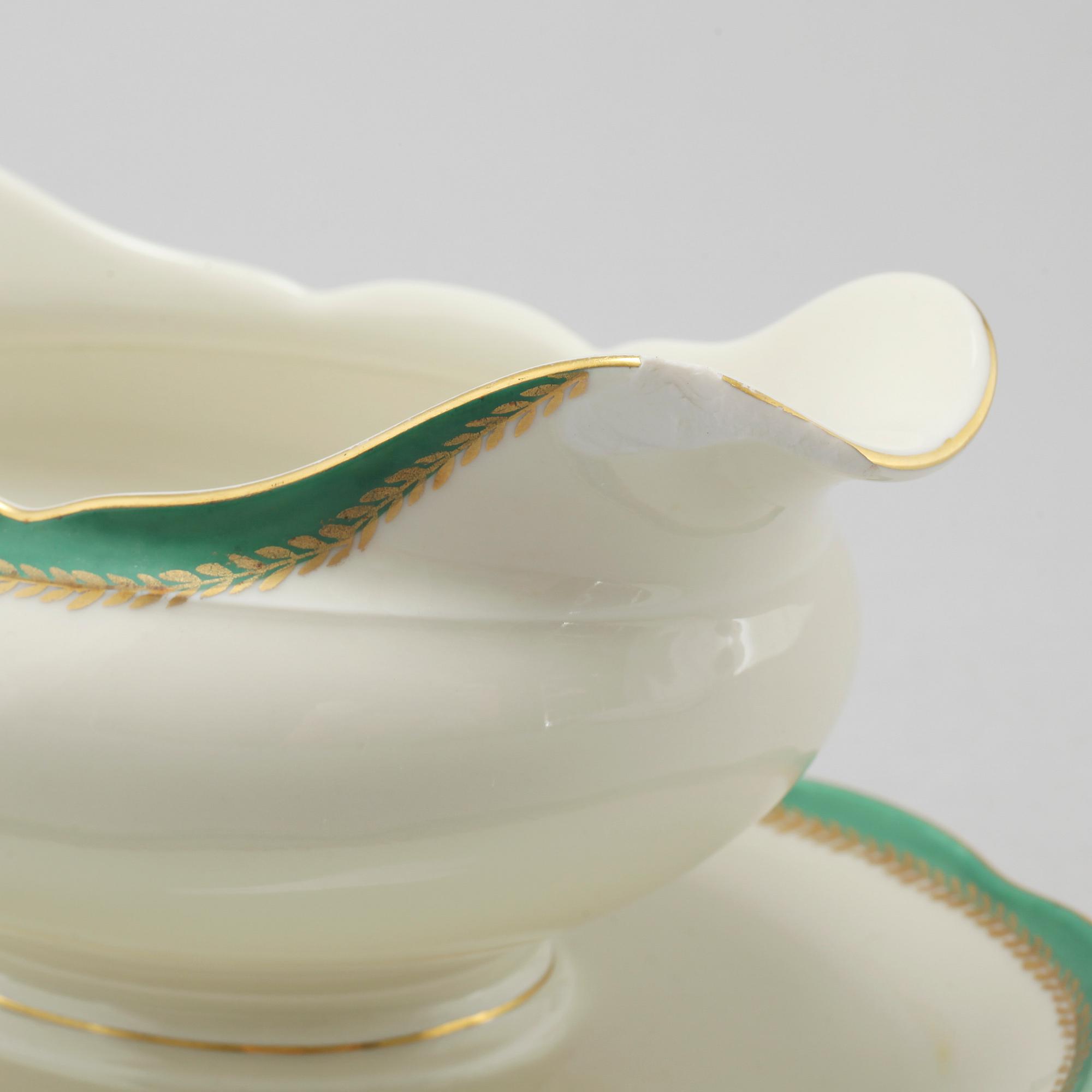 A table cloth and a porcelain tableware set of 62 pcs, "Prinzess" by KPM, Germany, around mid 20th century.