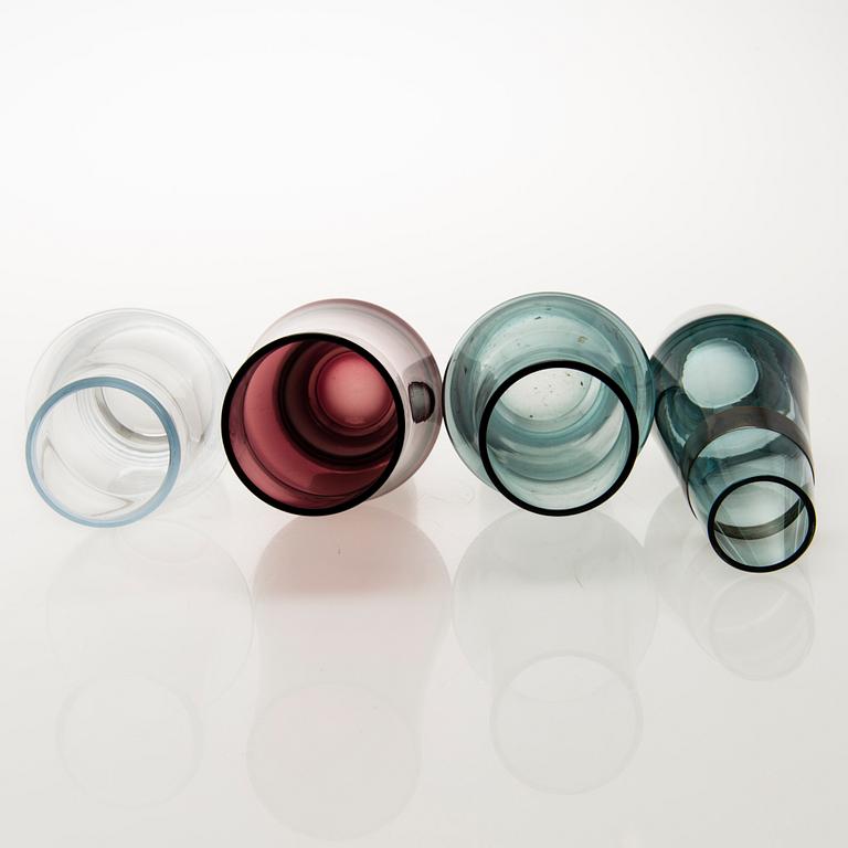 VASER, 8 st, glas, Riihimäen Lasi, Finland 1960-70-tal.