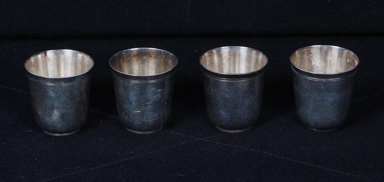 SUPKOPPAR, 4 st. Silver, K&EC, Göteborg, 1960.