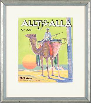 OKÄND KONSTNÄR, gouache, monogramsignerad EN och daterad 31.