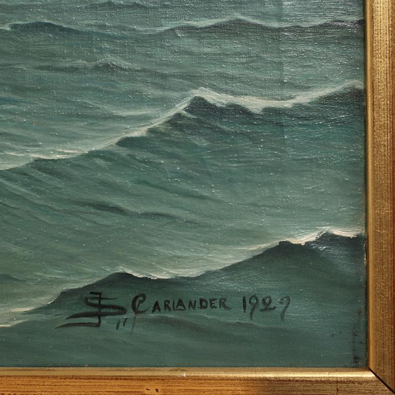 OKÄND KONSTNÄR, olja på duk, sign J S Carlander, dat 1929.
