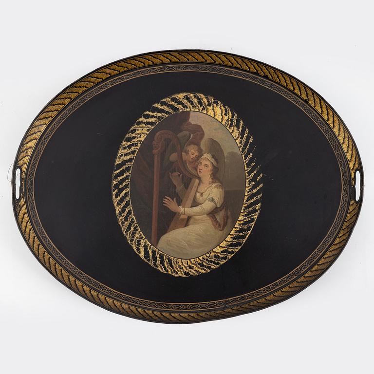 A tole-peinte tray, 19th Century.