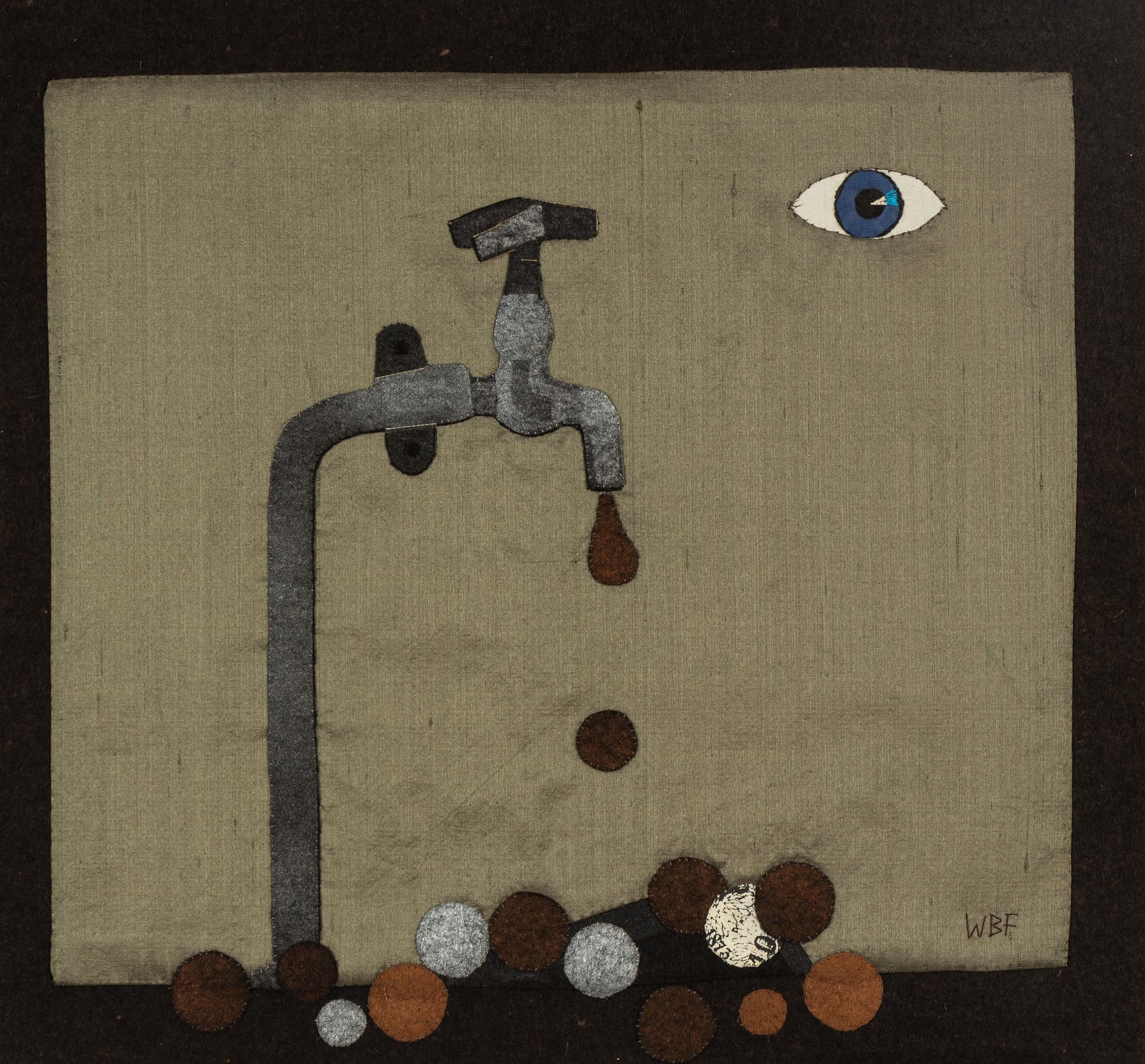 Wibeke Beck-Friis, collage in textile, signed WBF.