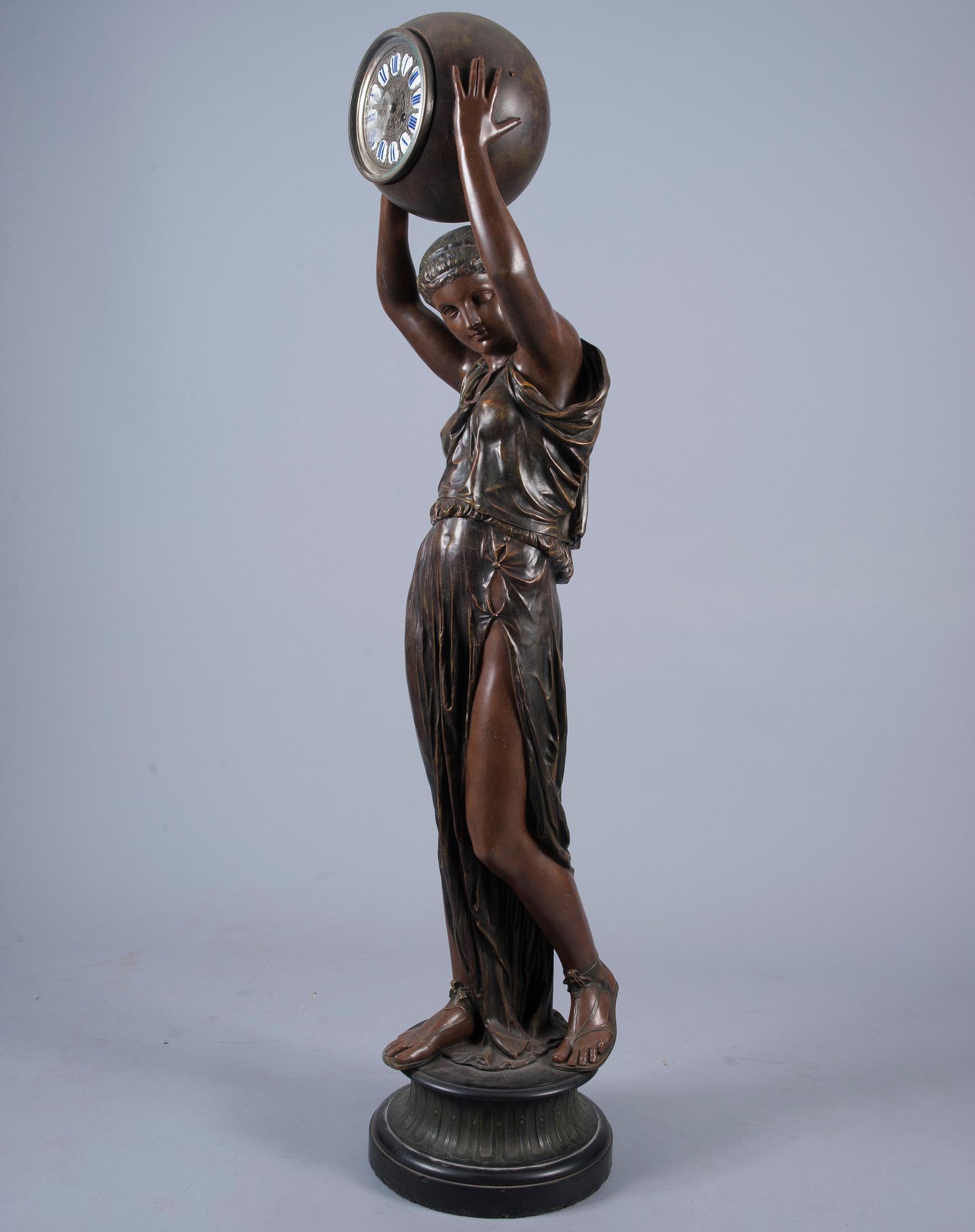 GOLVUR, patinerad metall, ca 1900.