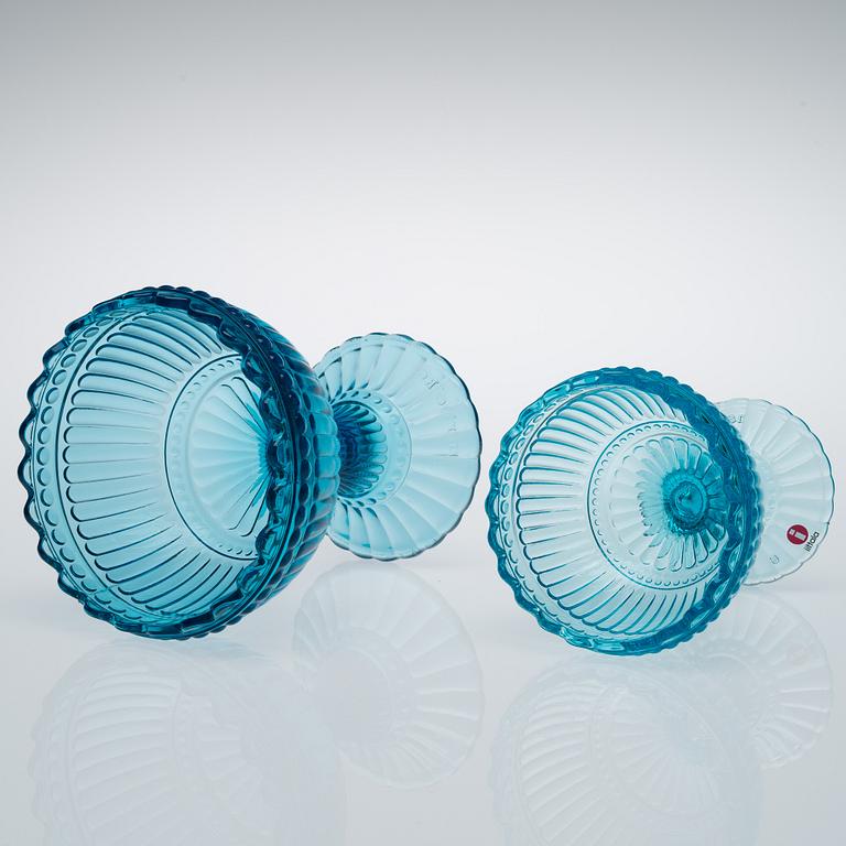 SKÅLAR, 7 st, glas, "Mariskooli" Marimekko, Iittala.