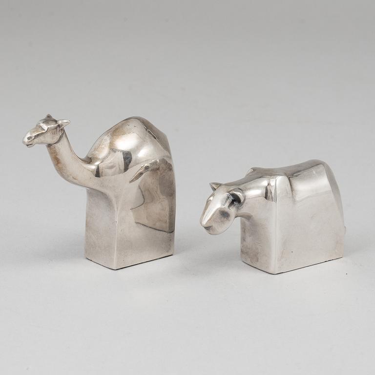 Two electro plated zinc figurines from Dansk Designs, Japan.