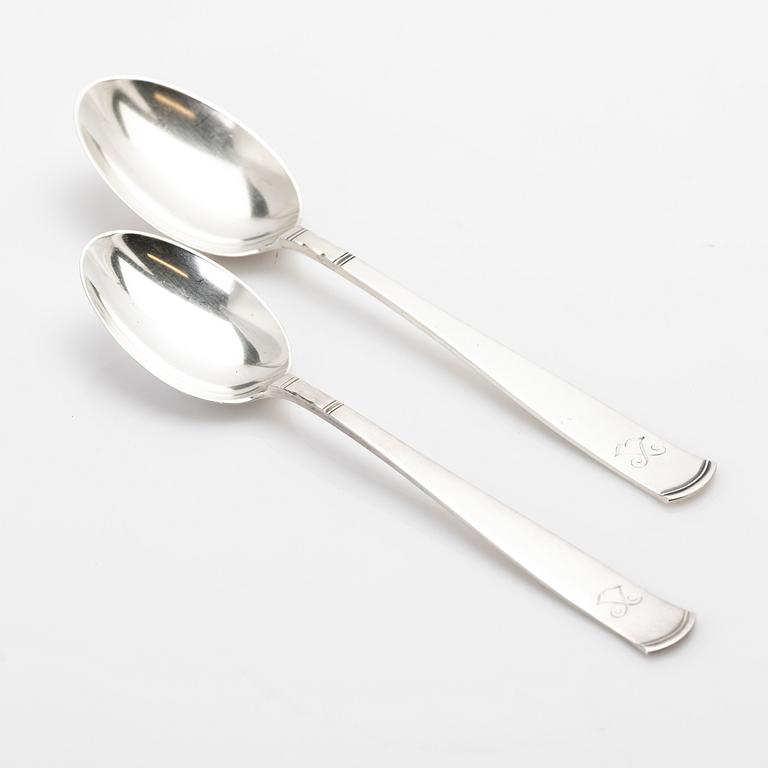 Jacob Ängman, Cutlery service, 144 pieces, silver, “Rosenholm”, GAB, Stockholm, 1936.