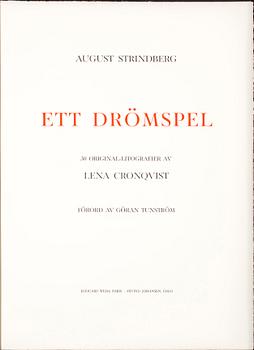LENA CRONQVIST, portfölj med 30 färg och sv/v litografier, 1989.
