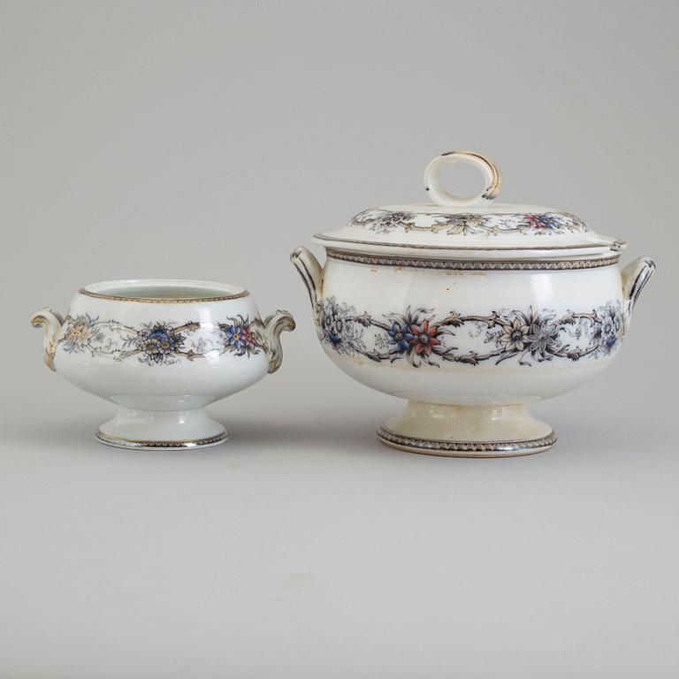 A part dinner service, 'Iris', Rörstrand, second half of the 19th century (69 pieces).