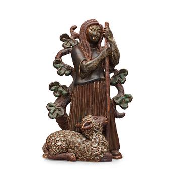 485. A unique Gunnar Nylund stoneware sculpture, Rörstrand 1930's.