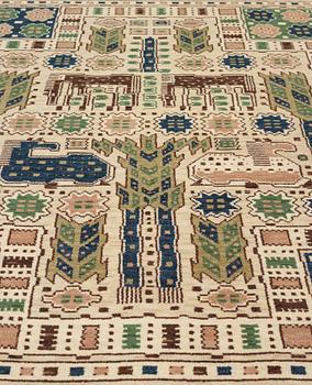 Märta Måås-Fjetterström, A CARPET, "Hästhagen", knotted pile, ca 246 x 165 cm, signed AB MMF.