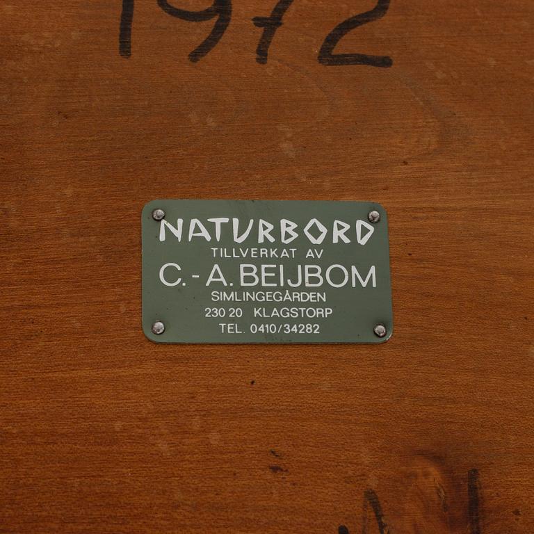 Soffbord, "Naturbord", C-A Beijbom, Simlingegården Klagstorp, signerat och daterat 1972.