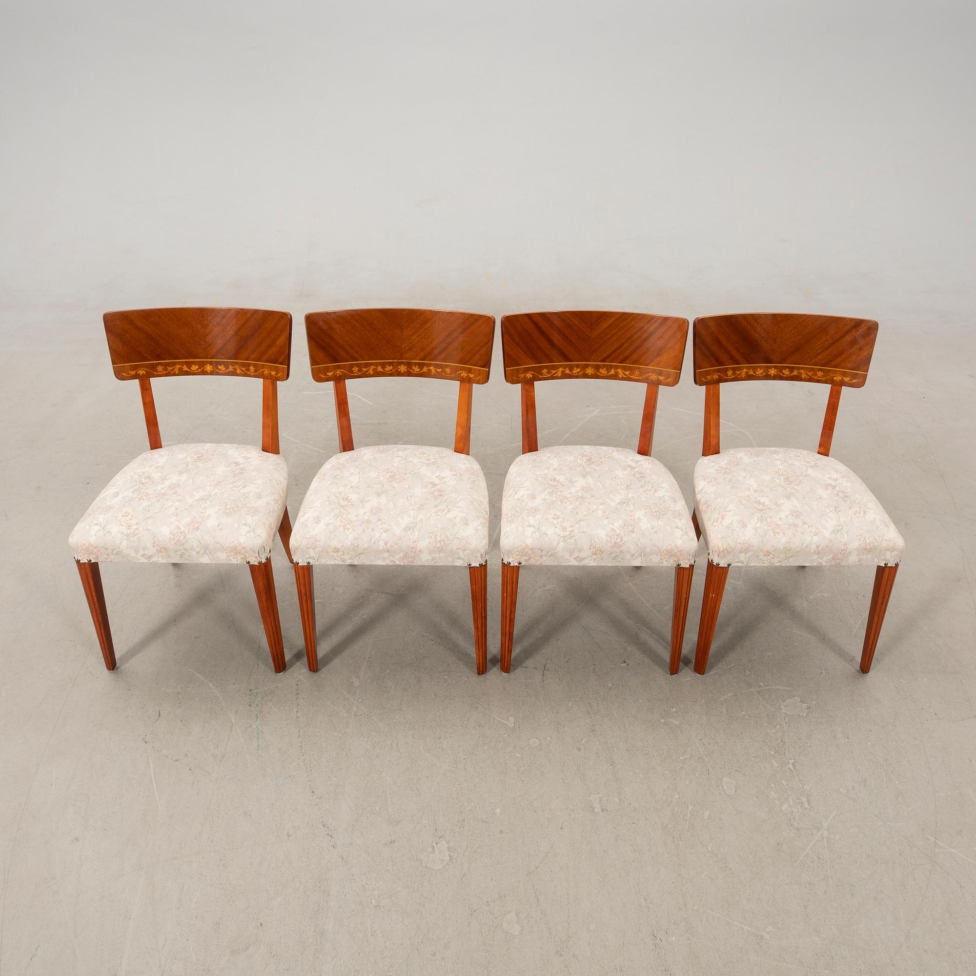 Chairs 4 pcs Swedish Modern 1940s.
