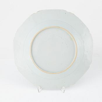 A set of eight blue and white dinner plates, Qing dynasty, Qianlong (1736-95).